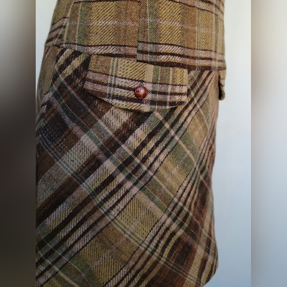 Zara Sample Wool Tartan Plaid Dress 2003 Y2K Dark Academia - Picture 4 of 7